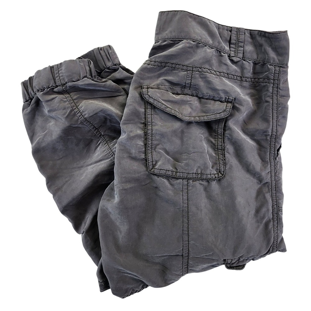 LOFT Women 8 Gray Cargo Joggers Utility Gorpcore Streetwear Casual Cropped Pants